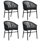 5 Piece Garden Dining Set Black - Side View
