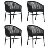 5 Piece Garden Dining Set Black - Side View