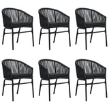 7 Piece Garden Dining Set Black - Side View