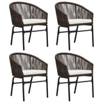5 Piece Garden Dining Set Brown