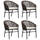 5 Piece Garden Dining Set Brown