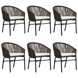 7 Piece Garden Dining Set Brown