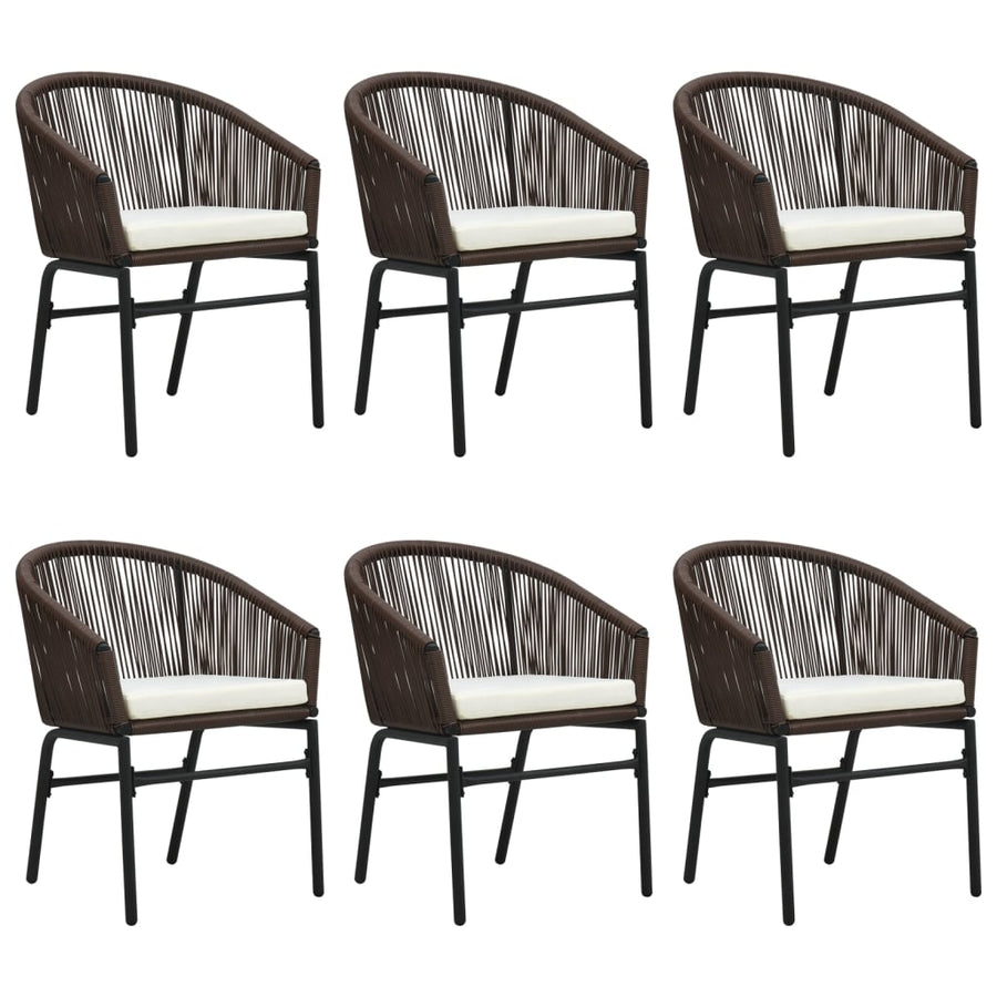 7 Piece Garden Dining Set Brown