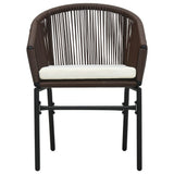 7 Piece Garden Dining Set Brown - 45-Degree Angle