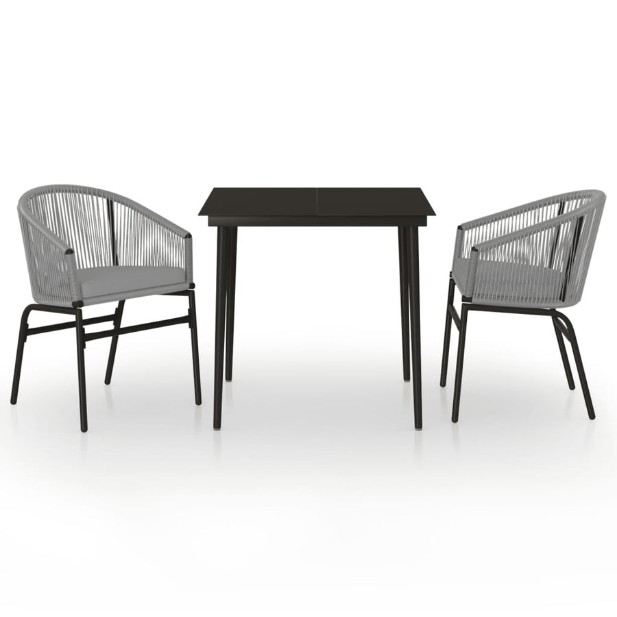 3 Piece Garden Dining Set Anthracite
