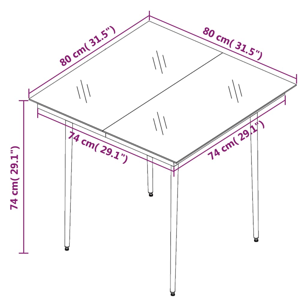 3 Piece Garden Dining Set Anthracite
