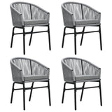 5 Piece Garden Dining Set Grey - Side View