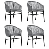 5 Piece Garden Dining Set Grey - Side View
