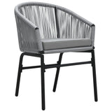 5 Piece Garden Dining Set Grey - Top-Down View