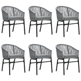7 Piece Garden Dining Set Grey - Side View