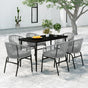 7 Piece Garden Dining Set Grey