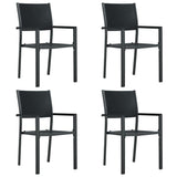 5 Piece Garden Dining Set Black - Side View