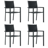 5 Piece Garden Dining Set Black - Side View