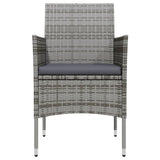 3 Piece Garden Dining Set with Cushions Grey and Black - Top-Down View
