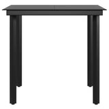 5 Piece Garden Dining Set with Cushions Grey and Black - Rear View