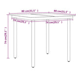 5 Piece Garden Dining Set with Cushions Grey and Black - Low Angle