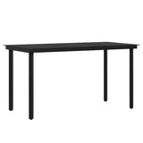 7 Piece Garden Dining Set with Cushions Grey and Black