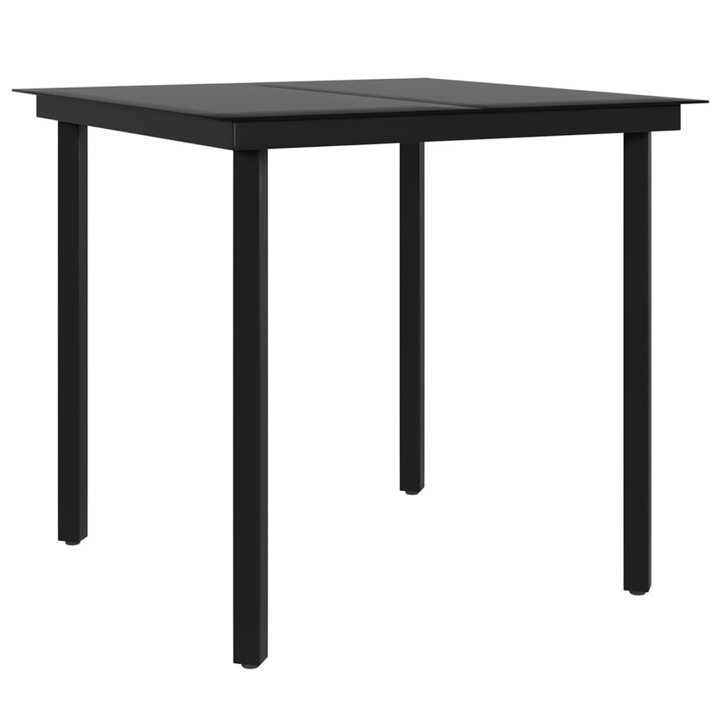 5 Piece Garden Dining Set with Cushions Beige and Black