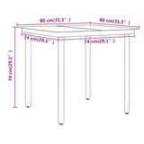 5 Piece Garden Dining Set with Cushions Brown and Black - Low Angle