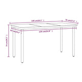 5 Piece Garden Dining Set with Cushions Brown and Black - Low Angle