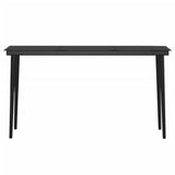 7 Piece Garden Dining Set with Cushions Black