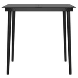 5 Piece Garden Dining Set with Cushions Grey and Black