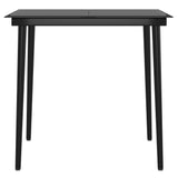 5 Piece Garden Dining Set with Cushions Grey and Black - Rear View