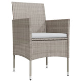 5 Piece Garden Dining Set with Cushions Beige and Black - Side View