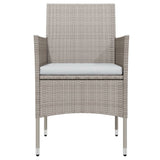 7 Piece Garden Dining Set with Cushions Beige and Black - Top-Down View