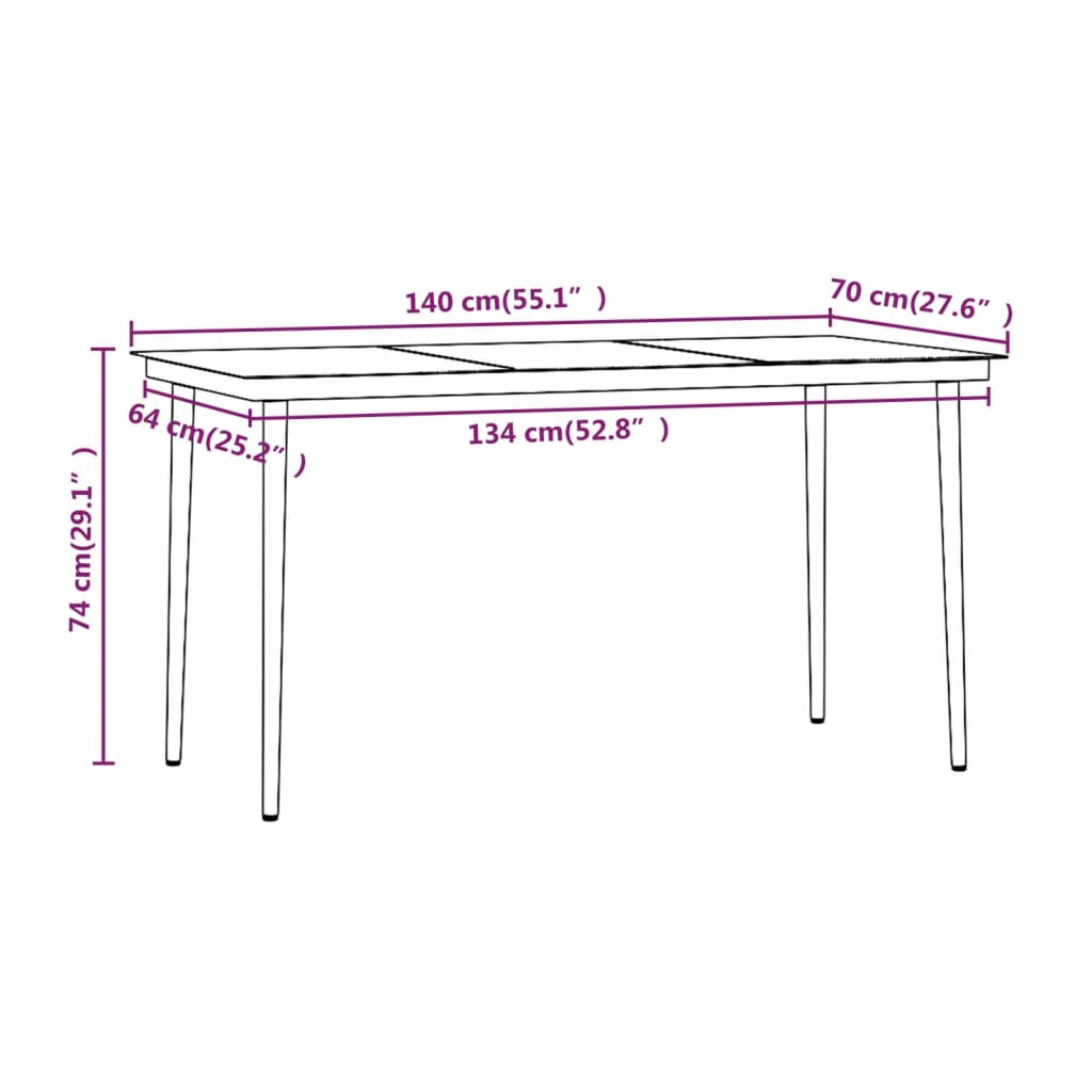7 Piece Garden Dining Set with Cushions Beige and Black