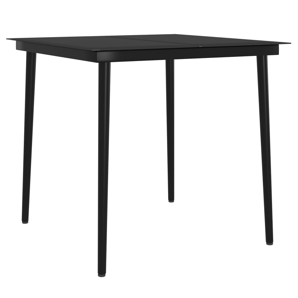 5 Piece Garden Dining Set with Cushions Brown and Black