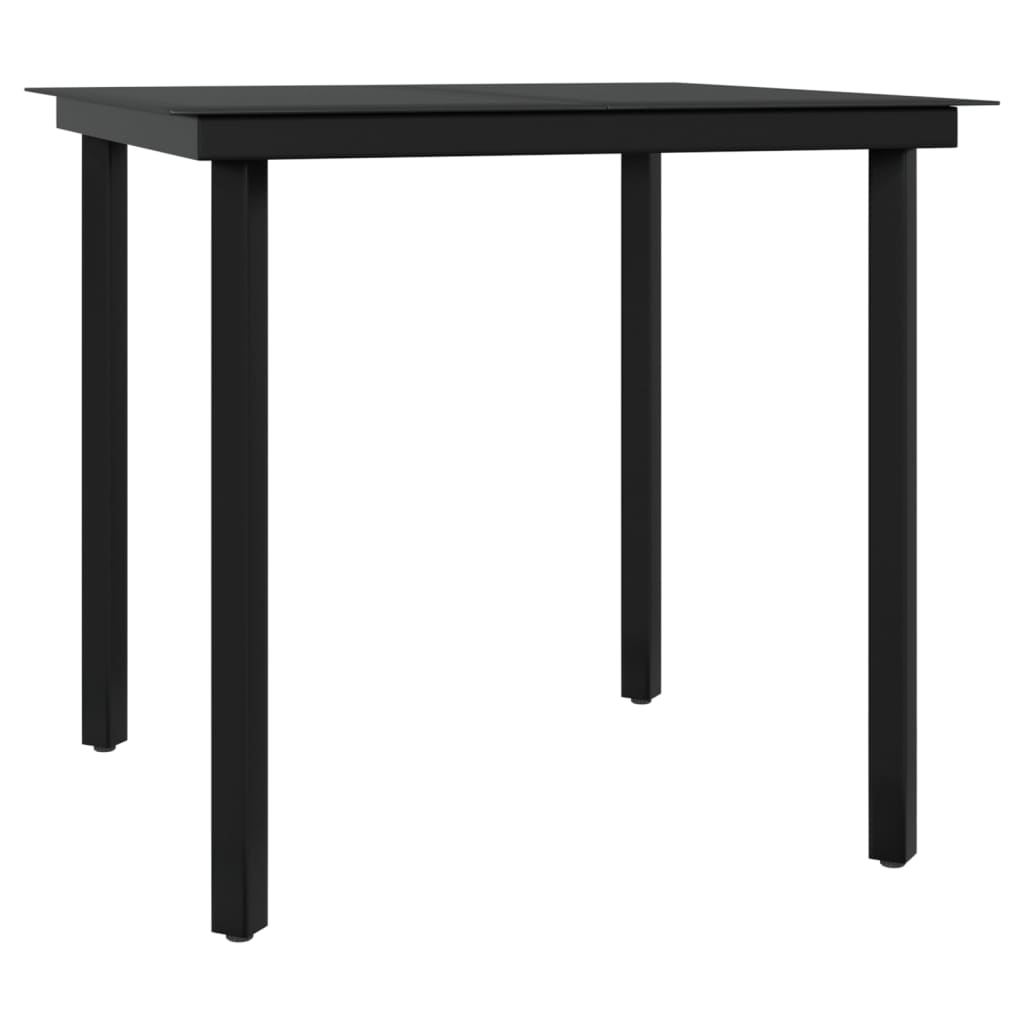 5 Piece Outdoor Dining Set with Cushions Black
