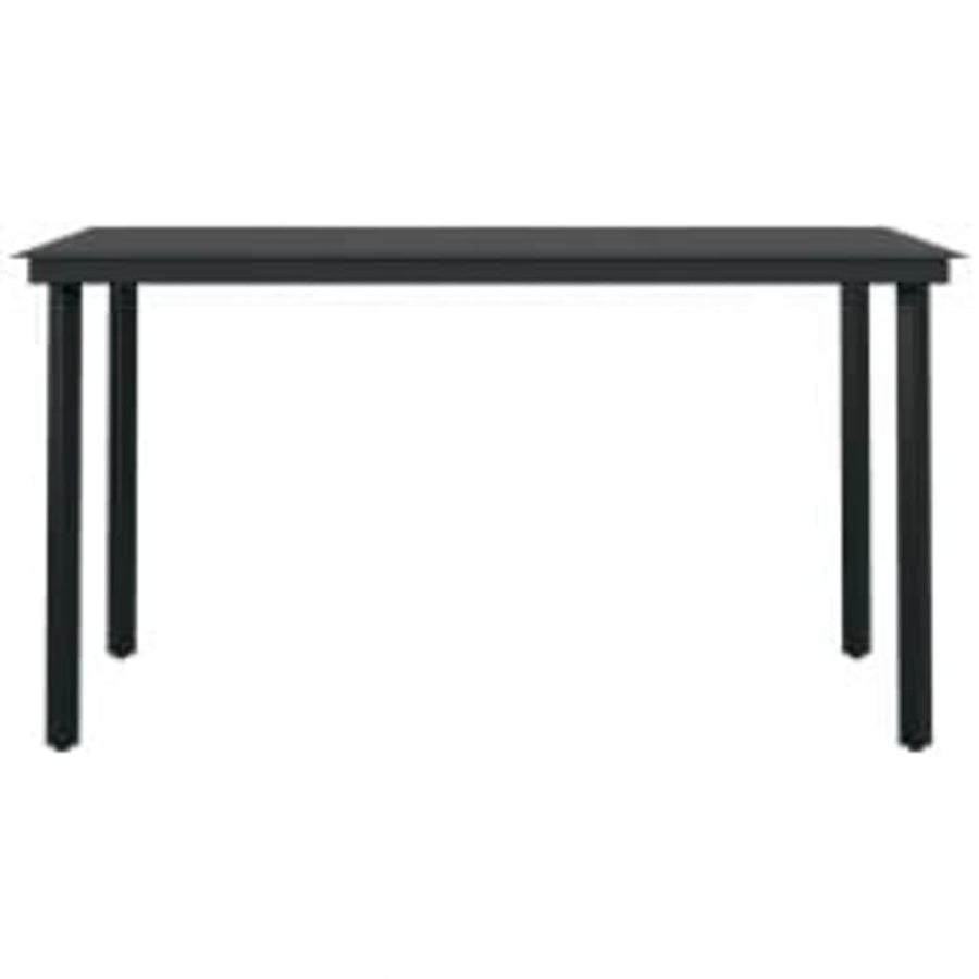 5 Piece Outdoor Dining Set with Cushions Black
