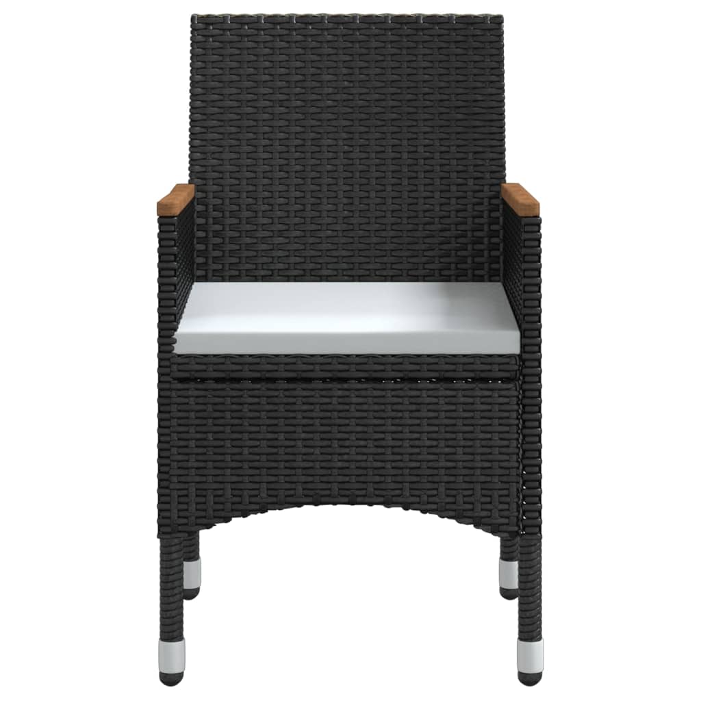 7 Piece Outdoor Dining Set with Cushions Black