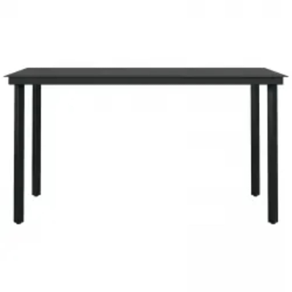 7 Piece Outdoor Dining Set with Cushions Black