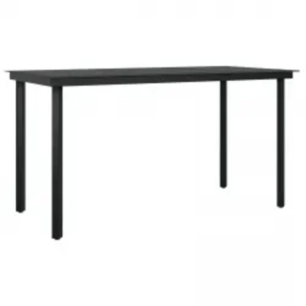 7 Piece Outdoor Dining Set with Cushions Black