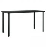 7 Piece Outdoor Dining Set with Cushions Black