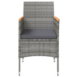3 Piece Outdoor Dining Set with Cushions Grey and Black - Top-Down View