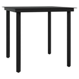 3 Piece Outdoor Dining Set with Cushions Grey and Black - Rear View