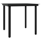5 Piece Outdoor Dining Set with Cushions Grey and Black