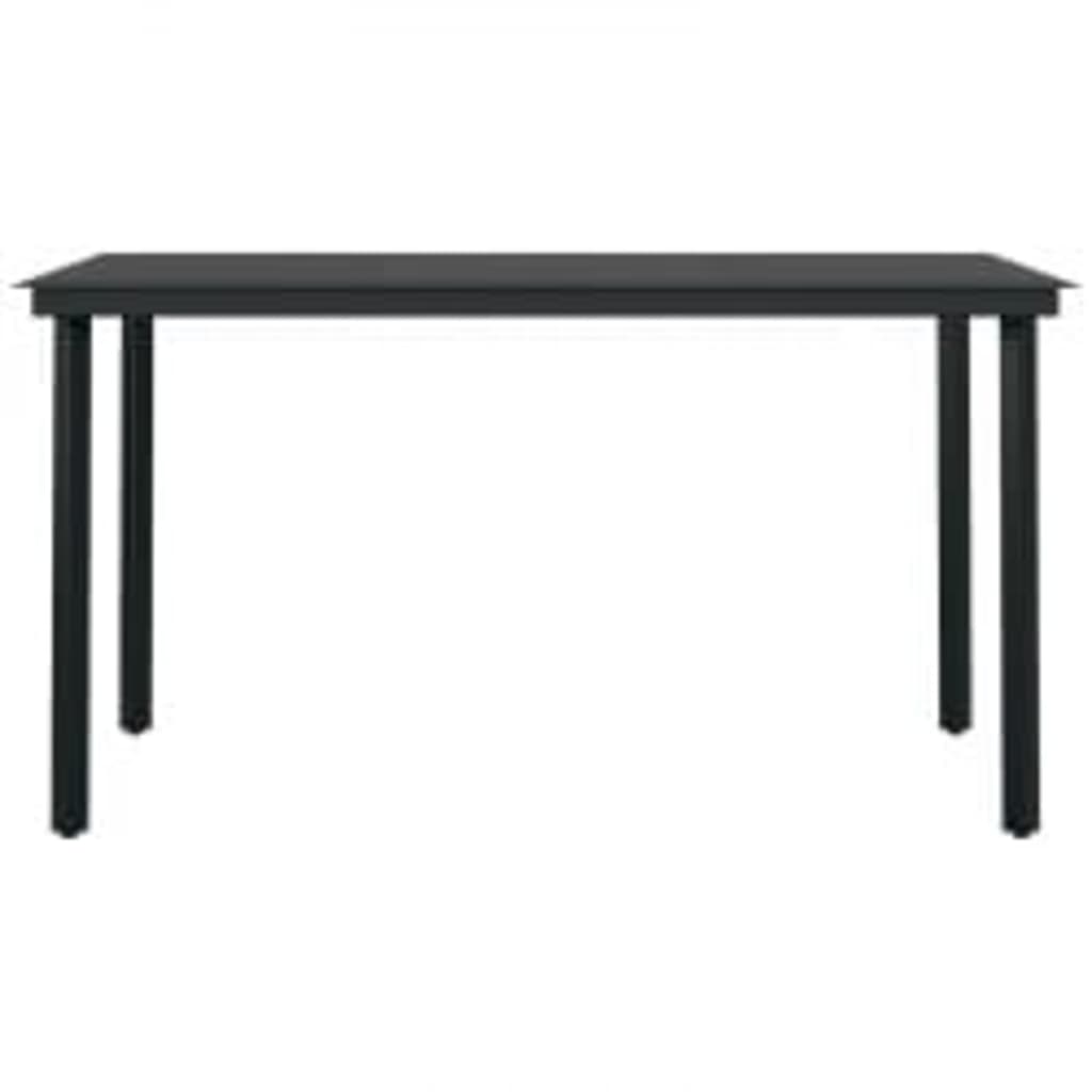 5 Piece Outdoor Dining Set with Cushions Grey and Black