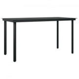 5 Piece Outdoor Dining Set with Cushions Grey and Black