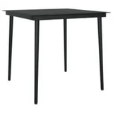 3 Piece Garden Dining Set with Cushions Black - 45-Degree Angle