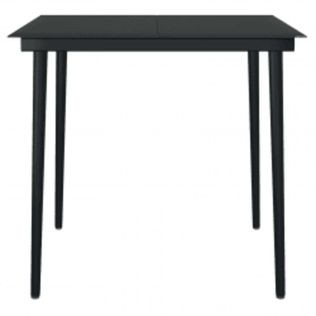3 Piece Garden Dining Set with Cushions Black