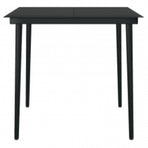 3 Piece Garden Dining Set with Cushions Black