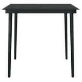 3 Piece Garden Dining Set with Cushions Black - Rear View
