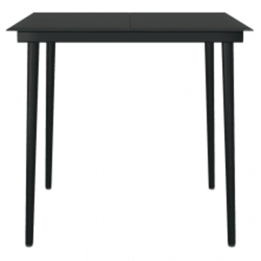 3 Piece Garden Dining Set with Cushions Black