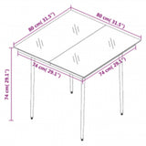 3 Piece Garden Dining Set with Cushions Black