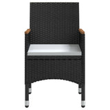 5 Piece Garden Dining Set with Cushions Black - Top-Down View