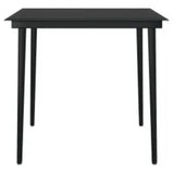 5 Piece Garden Dining Set with Cushions Black